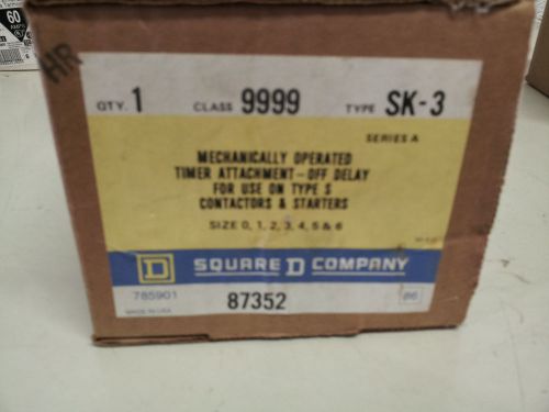 SQUARE D 9999 SK-3 NIB MECH OPERATED TIMER ATTACH OFF DELAY FOR STARTERS #B43