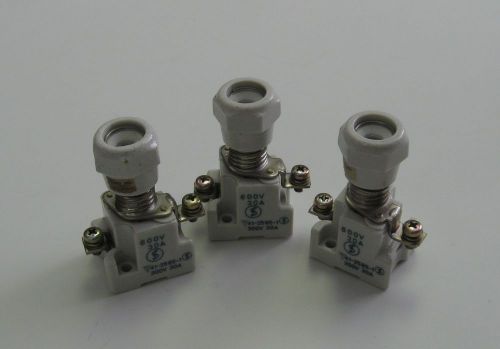 Lot of 3 ceramic fuse holder, af a30, 41-2585-1, 30a, w/fuse, warranty for sale