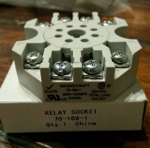 Lot of 4 magnecraft 70-169-1 300v - 15a relay socket current 20a max. for sale