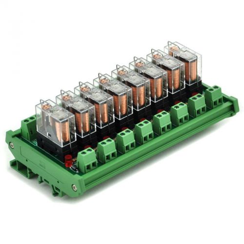 Din rail mount 8 spdt 16a power relay interface module,omron g2r-1-e dc12v relay for sale