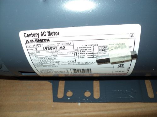 A.o. smith  h1037 motor , 2 hp , 200/230/460 volt , 3 phase , 1725 rpm , hvac/r for sale