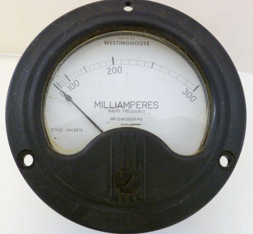 Westinghouse Meter Milliamperes RF Style 1164387A, Type NT-35, MR 35W300RFMA Vtg