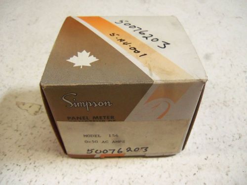 SIMPSON MODEL 156 0-50 AC AMPERES PANEL METER *NEW IN BOX*