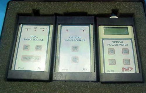 3 items- fis fiber optic power meter + single and dual light sources ov-pm ov-ls for sale
