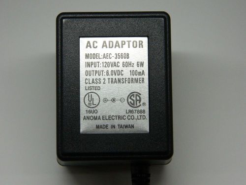 Anoma Electric Class 2 Transformer Power Supply AC Adaptor AEC-3560B 6 V 100 mA