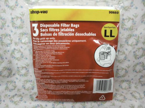 SHOP-VAC, 3 Pack, Filter Bags for 4 Gallon AllAround EZ, Part# 90660