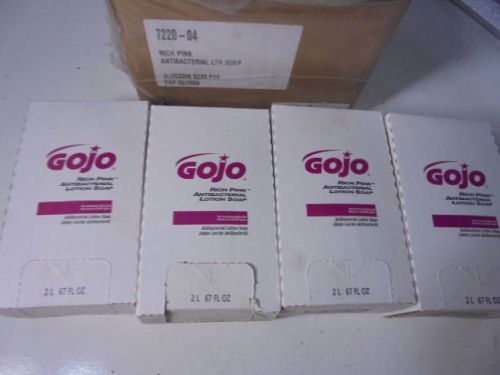 Gojo 7220-04 2000 ml rich pink antibacterial lotion soap (case of 4) *expired* for sale