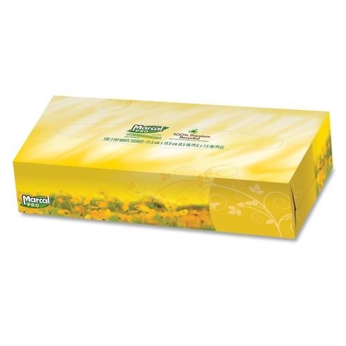 Marcal Pro Facial Tissue - 2 Ply - 100 Sheets Per Box - 30 / Carton - White