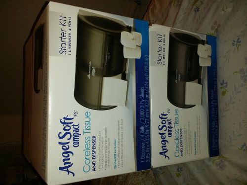 (2) New in Box - Angel Soft Compact Coreless Tissue and Dispenser