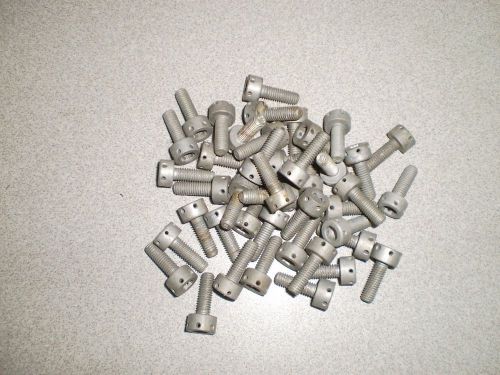 10-32 x 1/2 allen cad plated drilled socket head safety wire qty 100 steel for sale