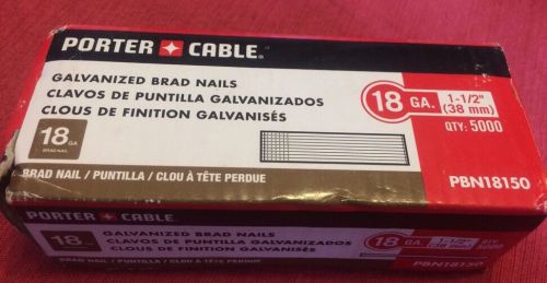Porter-cable pbn18150 box of 5,000 1-1/2&#034; 18 gauge brad nails (galvanized) new for sale