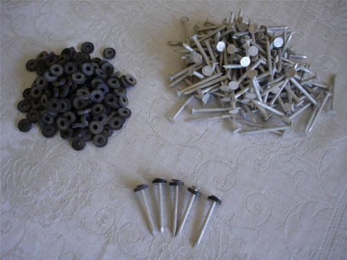 Aluminum roofing nails - smooth shank  1-1/2&#034; x 1/8&#034; x 5/16&#034; w/ neoprene washer for sale