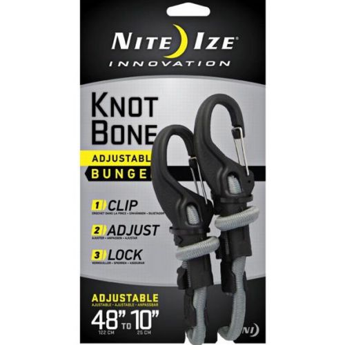Nite ize knotbone bungee #5 - clip, lock, adjustable, 48&#034;(122cm) to 10&#034; (25cm) for sale