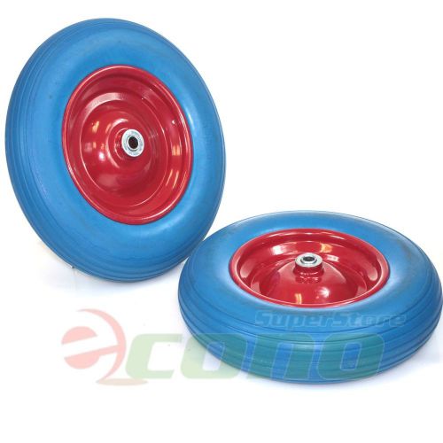 One pair 14&#034; flat free wheel barrow tire foamed polyurethane wheelbarrow tires for sale
