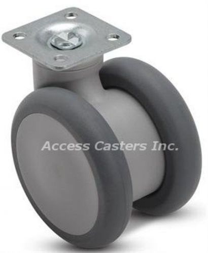 65SGPS 65MM Grey Non-Marking Monotech Twin Wheel Plate Caster, 110 lbs Capacity