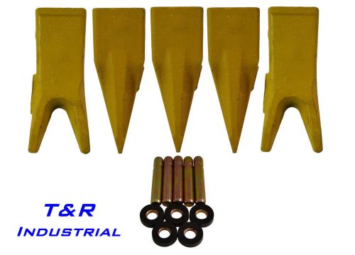 5pack 1u3352 cat style single/twin tiger bucket digging teeth w/pins &amp; retainers for sale