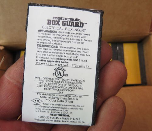 Metacaulk Box Guard 66366 (50 Packs)single box insert New in Box putty pad