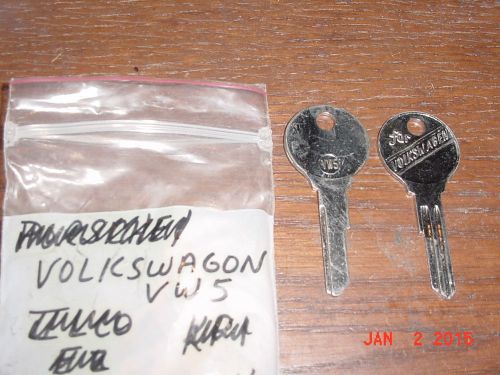 1 key blank vintage stamped &#034;fur volkswagen&#034; v61vw 1959-66 beetles all locks vw5 for sale