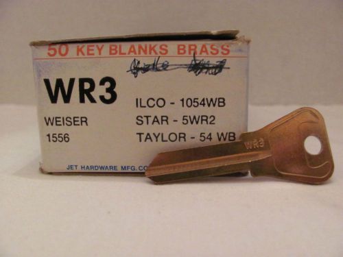 WEISER (WR3) Brass Key BLANKS / Box of 42 Uncut Brass Key Blanks