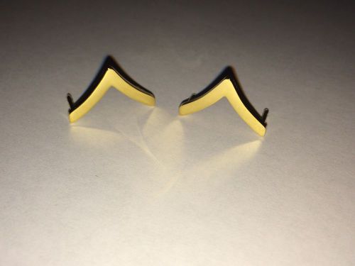 Pair of Private Pins SET GOLD Pvt law Security Police Military Rank Pins