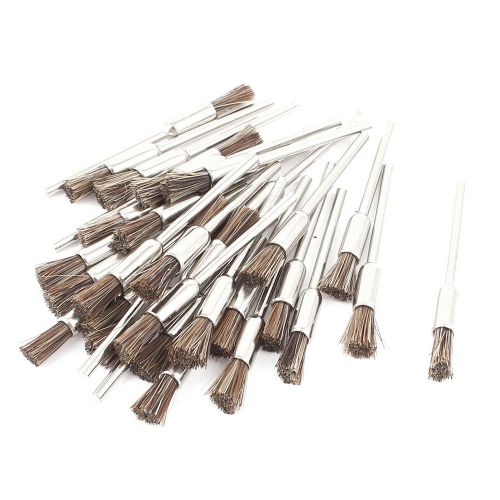 30 Pcs Round Shank Brown Bristle Pen Brush Polishing Buffing Polisher Tool