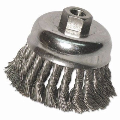 Anchor Brand Knot-Cup Wire-Wheel Brush, 6&#034; dia, .025 Wire, 5/8&#034; Arbor (ANR6KC25)