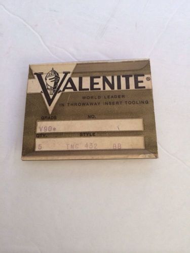 Valenite Carbide Inserts; TNG 433 LD Grade V90; Package of 5; NEW BB