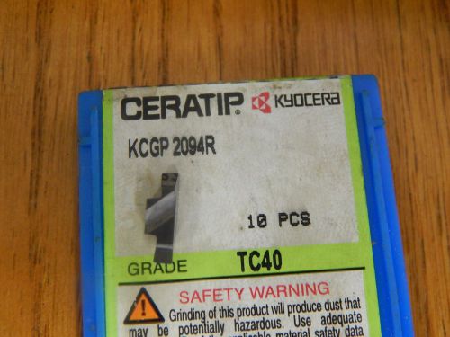 Kyocera Ceratip KCGP 2094R TC-40 Ceramic Insert .094&#034; Wide