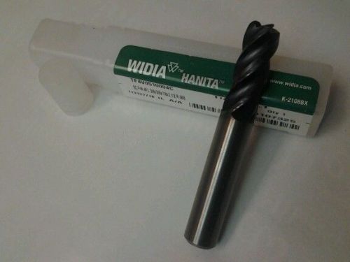 Widia hanita solid carbide endmill 3/8 dia  4 flute r.060  p/n tf4v0510004c for sale