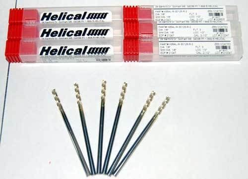 6 Pc Helical 1/8&#034; 3FLT ZrN Carbide High Perf. End Mills for Aluminum,Non-Ferrous