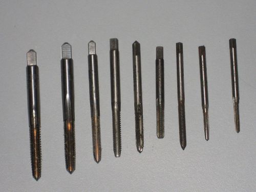 Set of eight nc&amp;nf taps 1/4-20, 1/4-28, 10-24, 10-32, 8-32, 8-36, 6-40,4-40 4-48 for sale