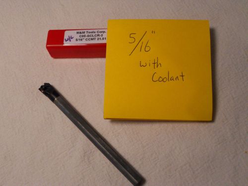 1 NEW 5/16&#034; CARBIDE BORING BAR. TAKES CCMT 21.51 INSERT OAL 4&#034;  W/ COOL {C466}