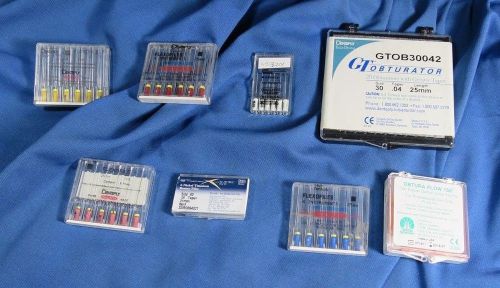 Lot of 156 files, obturators and points. dentsply and obtura spartan for sale
