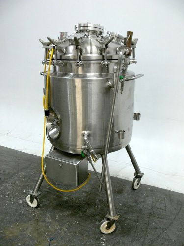 Precision 200 liter jacketed bio-reactor 316 stainless steel tank w/ agitator for sale