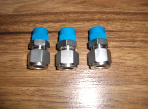 (3) new swagelok stainless steel male connector tube fittings ss-810-1-6 for sale
