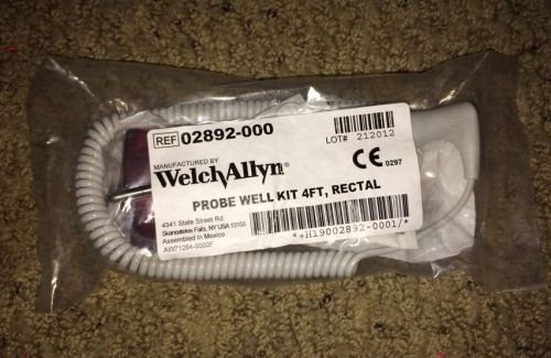 WELCH ALLYN PROBE WELL KIT 4FT THERMOMETER RECTAL PROBE 02892-000  NEW, Sealed.