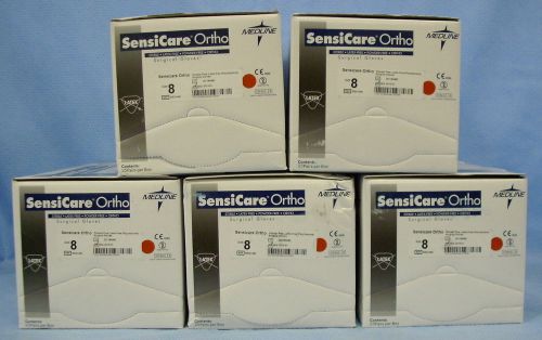 5 Boxes of 25pr ea  Medline SensiCare Ortho Surgical Gloves #MSG1480