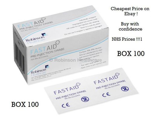FASTAID IPA 70% PRE-INJECTION ALCOHOL WIPES, NHS GRADE/PRICE SWABS &amp; FREE POST