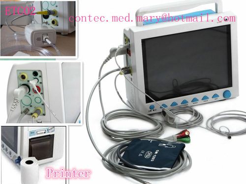 NEW,Etco2+Built in Printer,ICU patient monitor,6 parameters, CE FDA CMS8000+CO2.