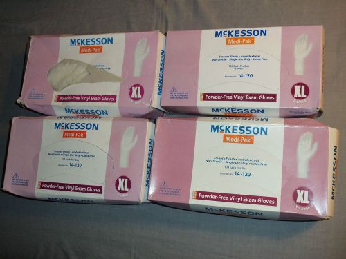 400ct McKesson Vinyl Exam Gloves - XL - Latex Free - Powder Free -  14-120