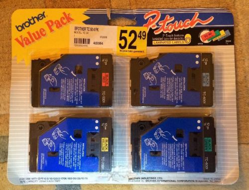 4 pack P-Touch Tape TC-50 TC-5001 TC-6001 TC-7001 TC-8001 Red Blue Yellow Green
