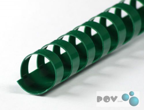 Plastikbinderucken 21 Ringe 25mm, oval grun