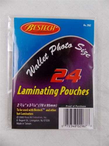 Luggage Tag Laminating Pouches &amp; Loops Six 8 Packs = 48 Pouches Bestech Rose Art