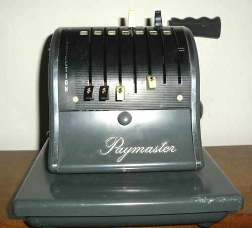 Vintage Paymaster Series S-1000 Check Writer Machine 7 Columns W/ Key &amp; Cover