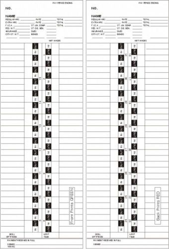 Time card lathem 4000 monthly double sided timecard 100382 box of 1000 for sale