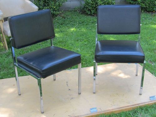 Vintage Modernist Black and Chrome GF Side Chairs OFFICE KITCHEN BAUHAUS