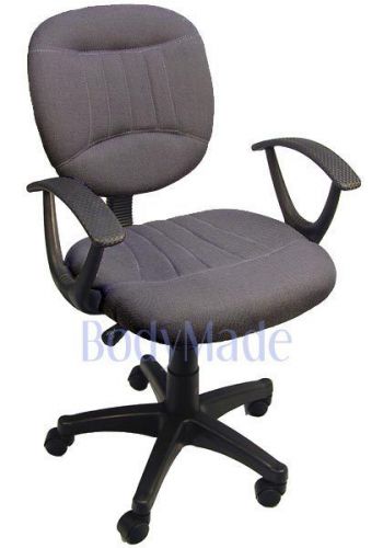 New fabric dark grey office desk chair w ergonomic arms for sale