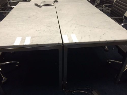 60x30 Marble Tables w/ Silver Legs from Room &amp; Board