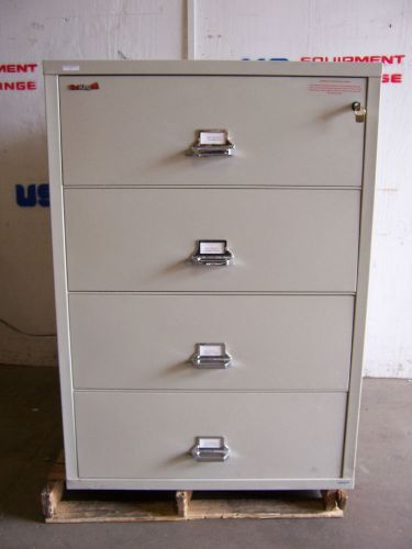 8135 FireKing Four-Drawer Fireproof Lateral File Cabinet W/ KEYS