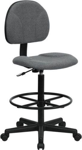 Gray fabric ergonomic adjustable drafting stool for sale